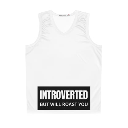 Introverted Basketball Jersey - Unique Sportswear, Funny Gift for Introverts, Custom Activewear, Game Day Apparel, AOP Design