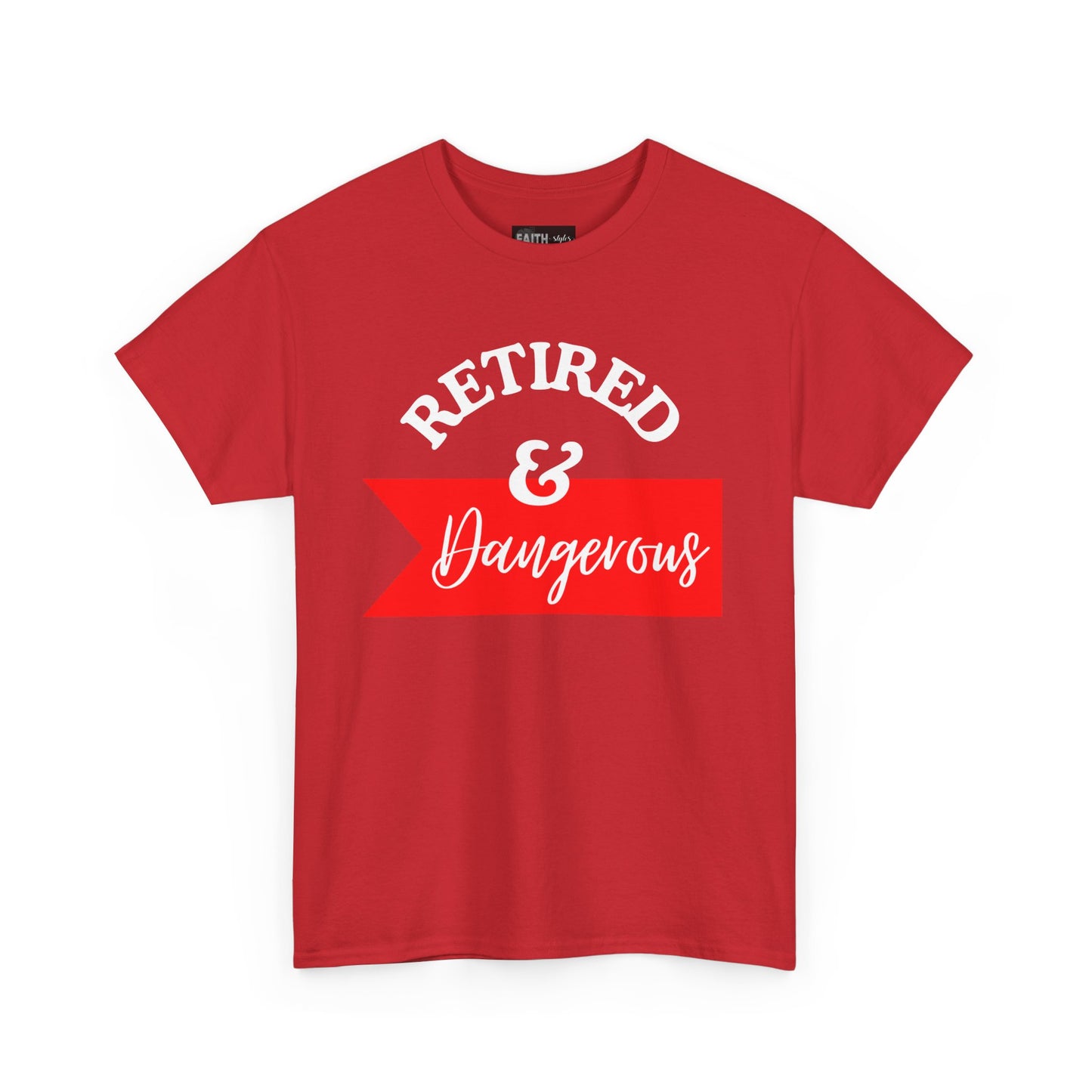 Retired & Dangerous Unisex Heavy Cotton Tee, Funny Retirement Shirt, Gift for Retirees, Casual Wear, Humorous Retirement Tees