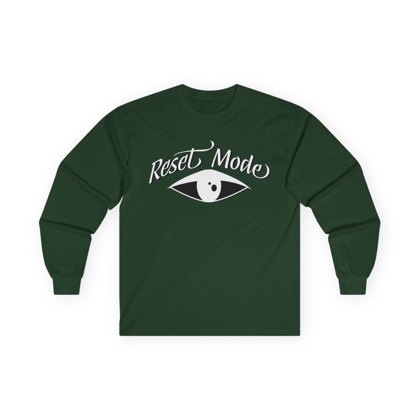 Reset Mode Long Sleeve Tee — Minimal Eye Graphic Spiritual Streetwear