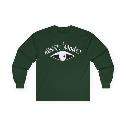 Reset Mode Long Sleeve Tee — Minimal Eye Graphic Spiritual Streetwear
