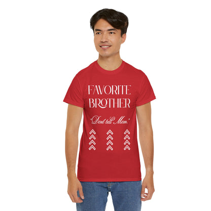 Favorite Brother Unisex Heavy Cotton Tee - Perfect Gift for Siblings, Casual Wear, Birthday, Family Reunion, Everyday Comfort