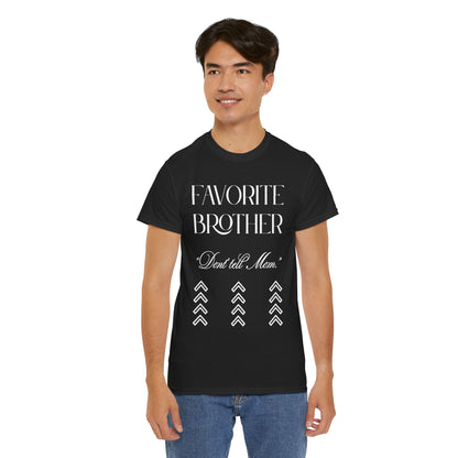 Favorite Brother Unisex Heavy Cotton Tee - Perfect Gift for Siblings, Casual Wear, Birthday, Family Reunion, Everyday Comfort