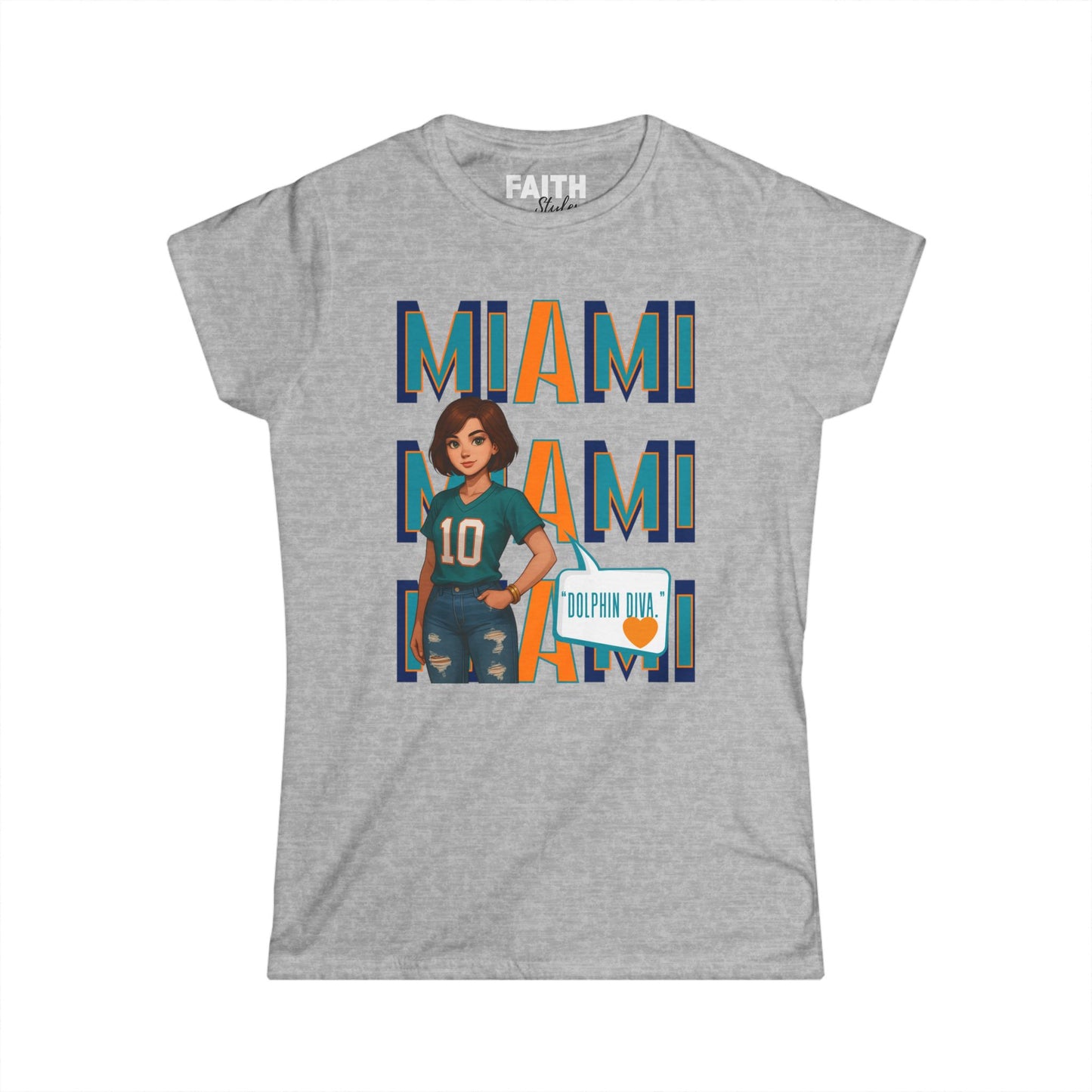 Miami Women’s Softstyle Tee - Casual Sportswear, Game Day Outfit, Fan Apparel, Gift for Her, Miami Football Shirt