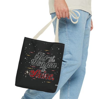 Holiday Tote Bag — 'Tis the Season to Shine Christmas Shopper Tote