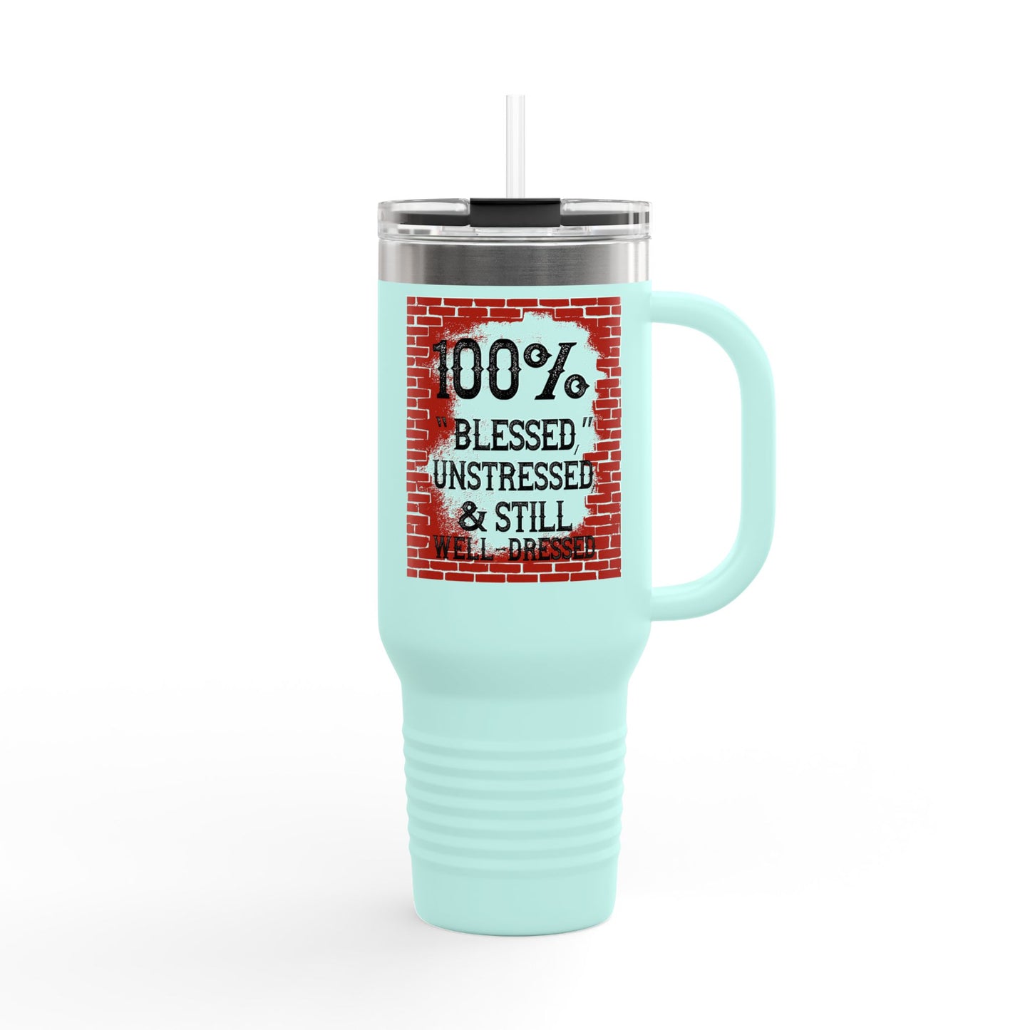 100% Blessed Insulated Travel Mug, 40oz - Perfect for On-the-Go Coffee Lovers, Gift for Friends, Durable Travel Cup, Unique Quote Mug, [...]