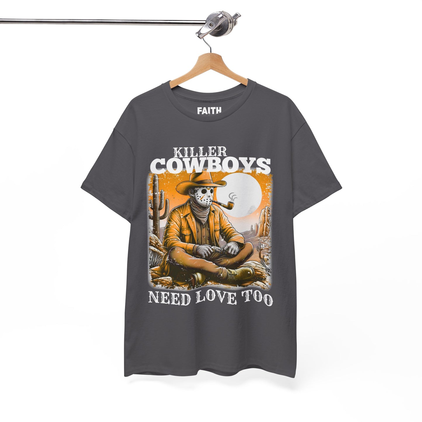 Killer Cowboys Graphic Tee, Unisex Heavy Cotton T-Shirt for Casual Wear, Cowboy Lover Gift, Western Occasion Apparel