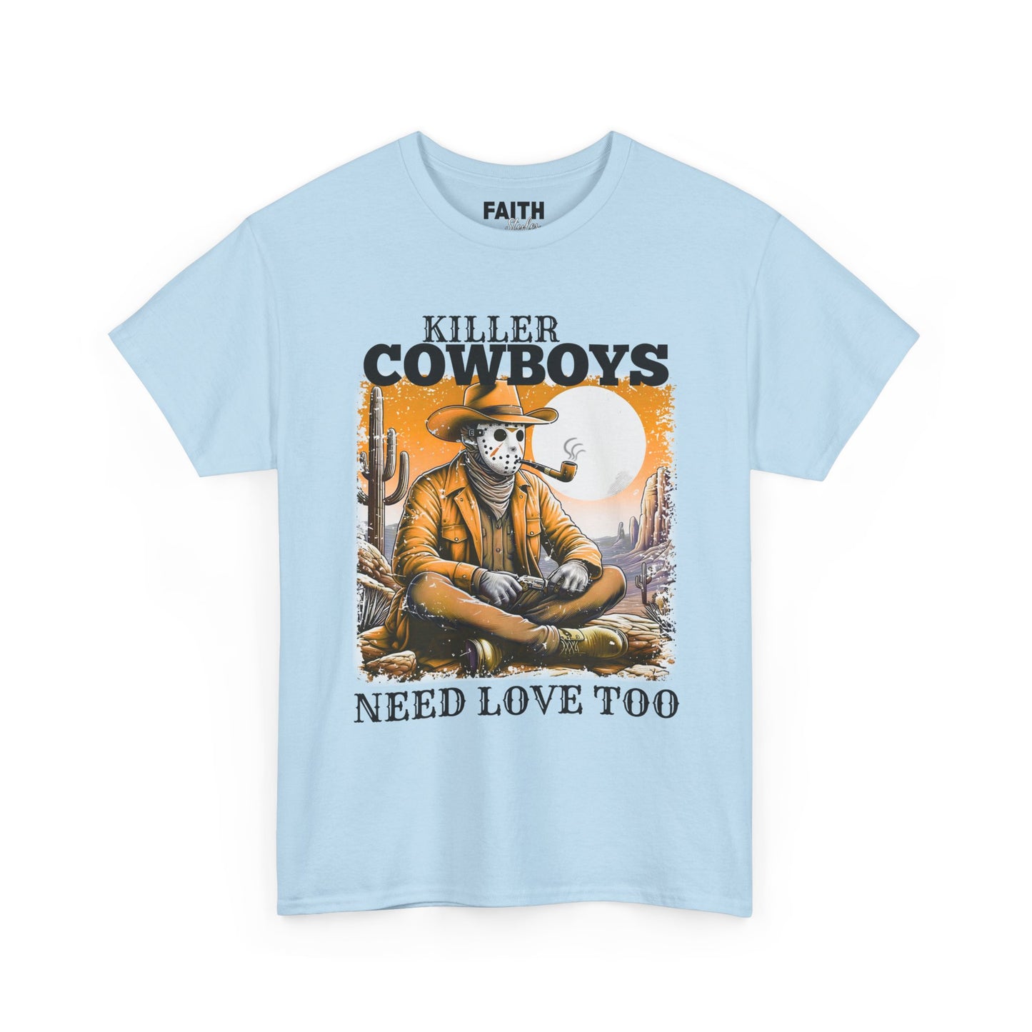 Killer Cowboys Graphic Tee, Unisex Heavy Cotton T-Shirt for Casual Wear, Cowboy Lover Gift, Western Occasion Apparel