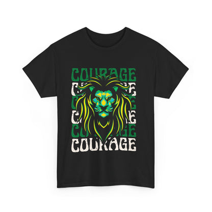 Courageous Lion Tee, Motivational Shirt, Unisex Cotton T-Shirt, Gift for Strength, Inspirational Apparel, Courage Theme