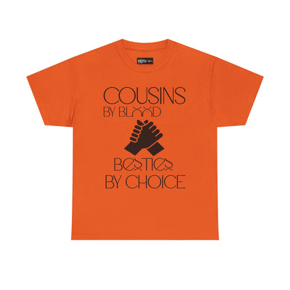 Cousins & Besties Tee, Unisex Heavy Cotton T-Shirt, Family Reunion Apparel, Friendship Gift, Casual Wear, Summer Style