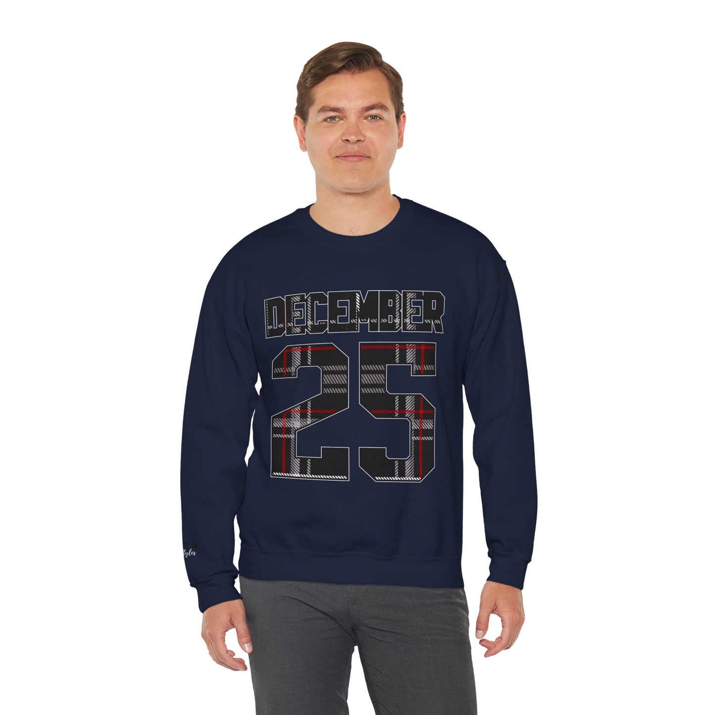December 25 Plaid Number Crewneck Sweatshirt