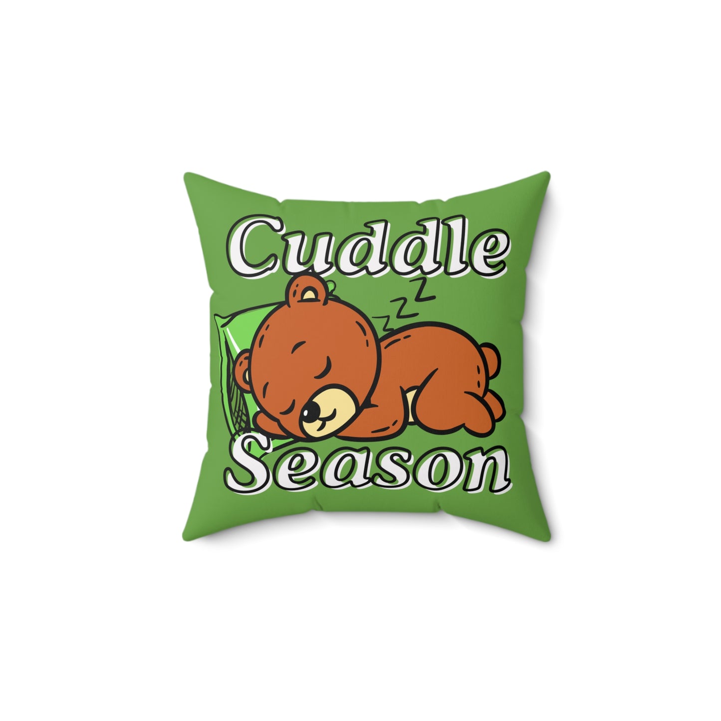 Cuddle Season Pillow - Cozy Home Decor, Great for Fall and Winter, Gift for Bear Lovers, Kids Room, Relaxation