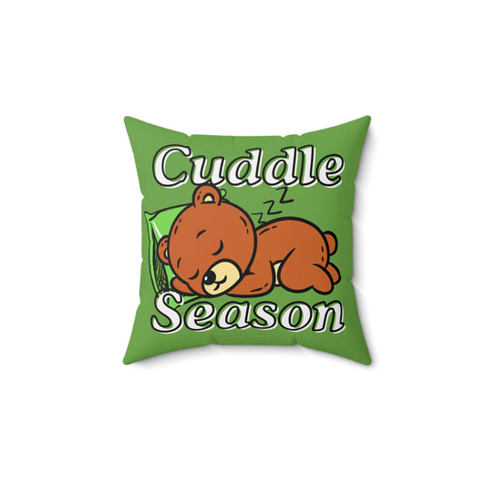 Cuddle Season Pillow - Cozy Home Decor, Great for Fall and Winter, Gift for Bear Lovers, Kids Room, Relaxation