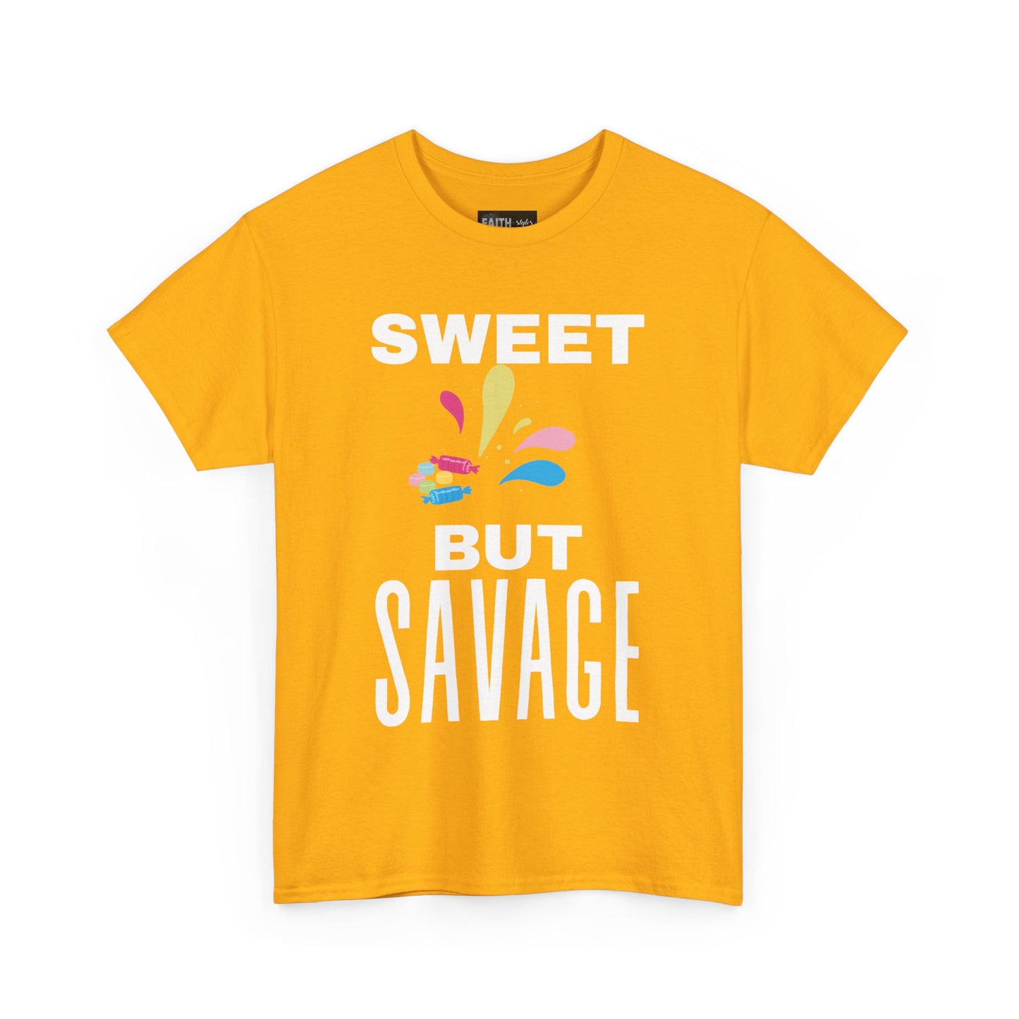 Sweet but Savage Grandma Cotton Tee | Fun Gift for Trendsetters, Everyday Wear, Birthday Party, and Casual Outings