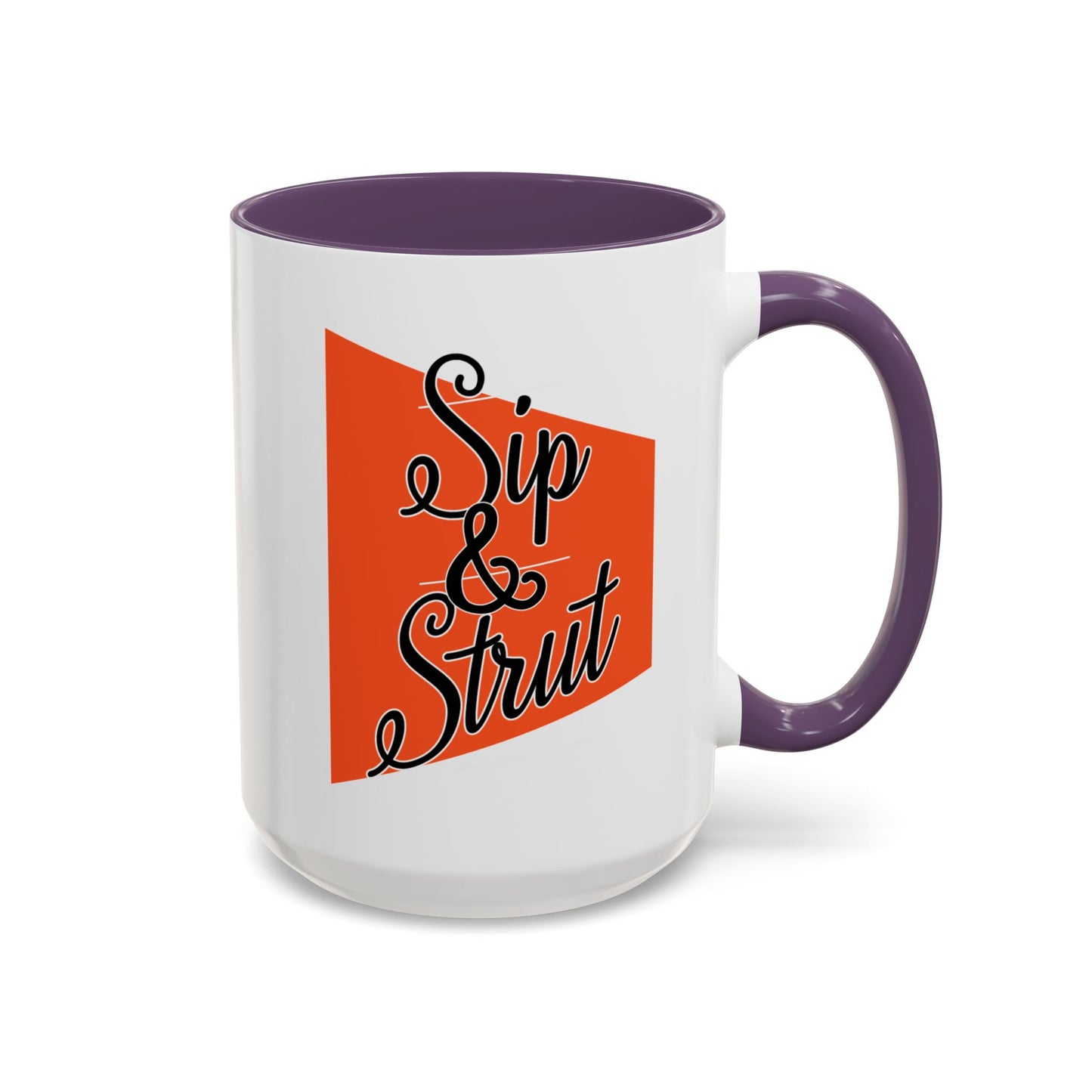 Accent Coffee Mug (11, 15oz) - Sip & Strut Design, Perfect Gift for Coffee Lovers, Home Office Decor, Unique Holiday Present, Ceramic [...]