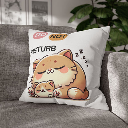 Cute Cat Do Not Disturb Pillowcase, Fun Home Decor, Pet Lover Gift, Bedroom Accessory, Cozy Room Decor