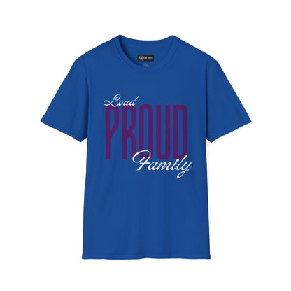 Proud Family Unisex T-Shirt, Lightweight Tee, Family Reunion Gift, Holiday Apparel, Personalized T-Shirt, Soft Cotton Top