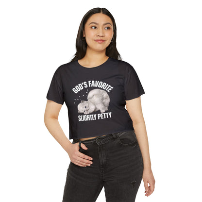 God's Favorite Slightly Petty Women's Festival Crop Top, Cute Summer Shirt, Fun Graphic Tee, Festival Outfit, Trendy Streetwear