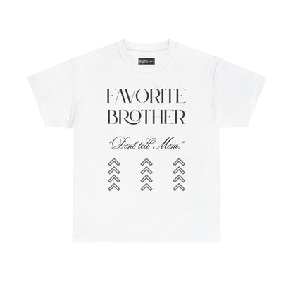 Favorite Brother Unisex Heavy Cotton Tee - Perfect Gift for Siblings, Casual Wear, Birthday, Family Reunion, Everyday Comfort