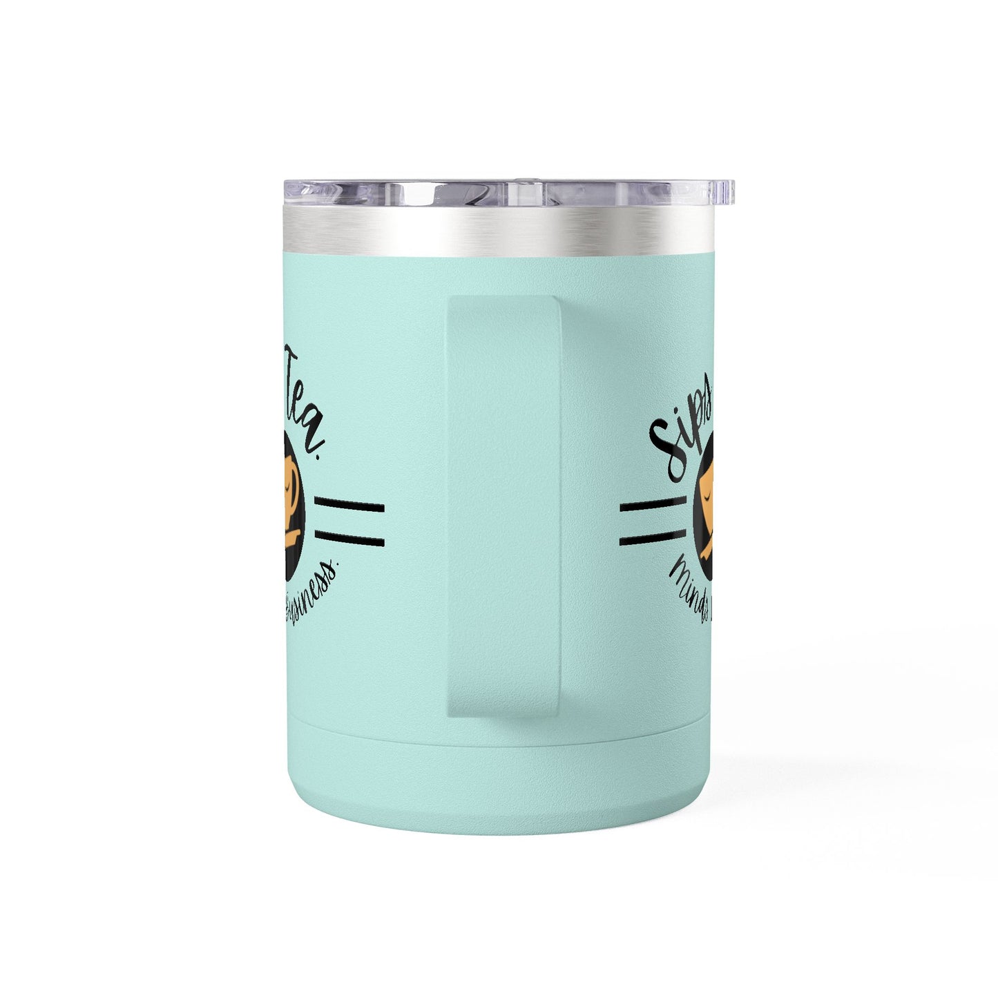 Coffee Lover's Tumbler with Sips Tea Design, Insulated Mug for Home, Travel, Gift for Coffee & Tea Lovers, Birthday, Office, Everyday Use