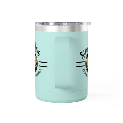 Coffee Lover's Tumbler with Sips Tea Design, Insulated Mug for Home, Travel, Gift for Coffee & Tea Lovers, Birthday, Office, Everyday Use