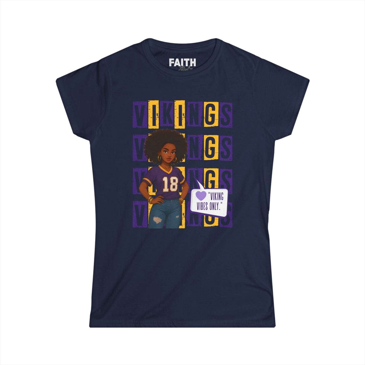 Vibrant Vikings Women's Tee, Perfect for Game Day, Sports Events, Casual Wear, Tailgating, Fan Merchandise
