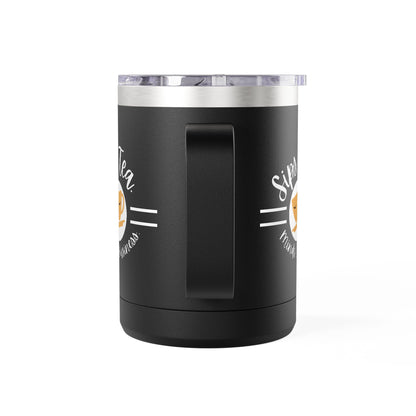Coffee Lover's Tumbler with Sips Tea Design, Insulated Mug for Home, Travel, Gift for Coffee & Tea Lovers, Birthday, Office, Everyday Use
