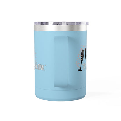 Celebratory Coffee Mug Tumbler, Cheers Gift for Friends, 15oz Drinkware for Parties, Birthdays, Wedding, Fun Gatherings