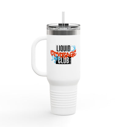 Liquid Courage Insulated Travel Mug | 40oz Travel Cup, Unique Camping Gift, Motivational Coffee Cup, Adventure Drinkware, Outdoor Mug