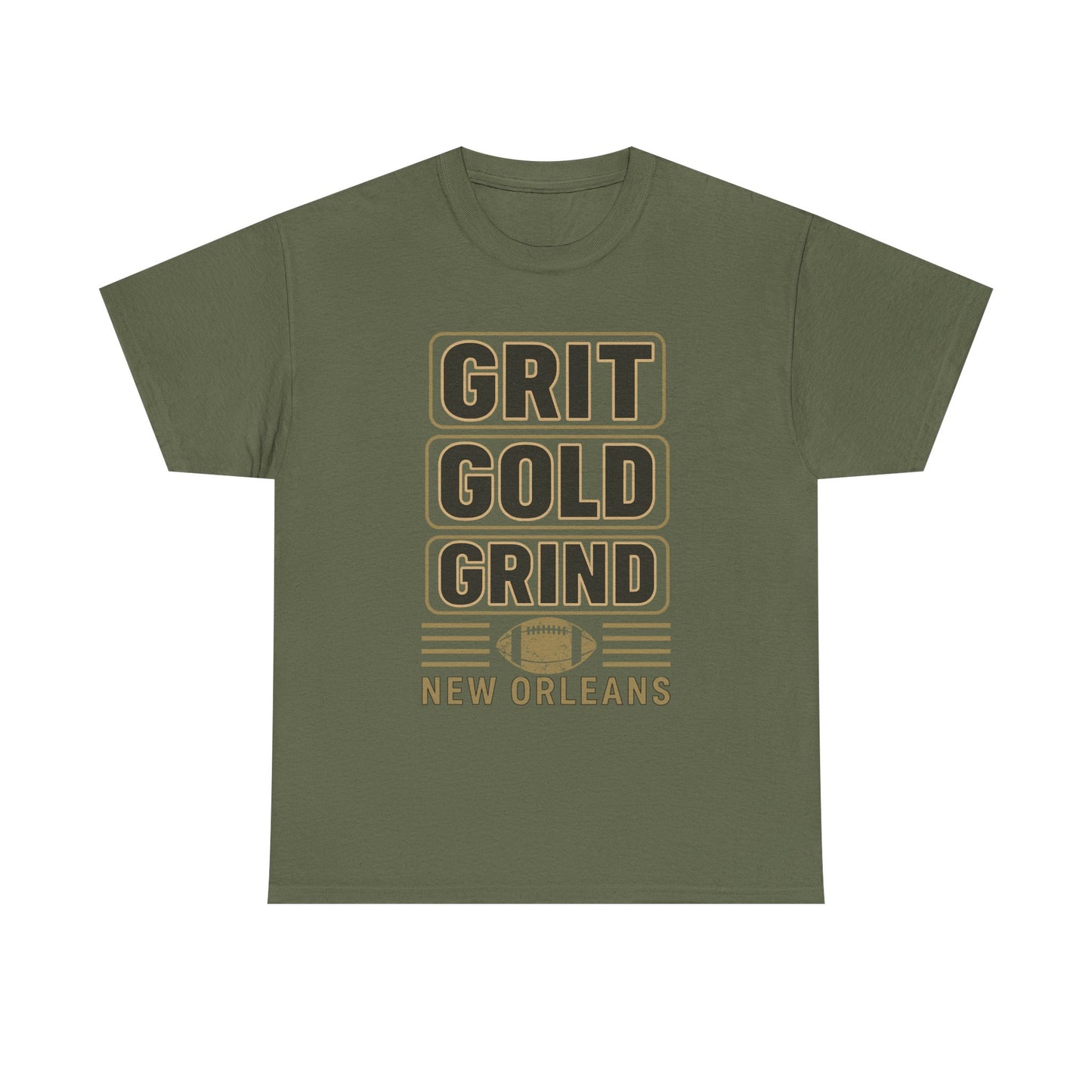 Grit Gold Grind Tee - Male Heavy Cotton Shirt for New Orleans Fans, [...]