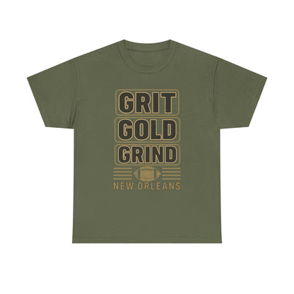 Grit Gold Grind Tee - Male Heavy Cotton Shirt for New Orleans Fans, [...]