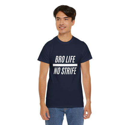 Bro Life Unisex Heavy Cotton Tee, Casual Graphic T-Shirt, Funny Gift for Friends, Everyday Wear, Brotherhood Apparel, Birthday Gift