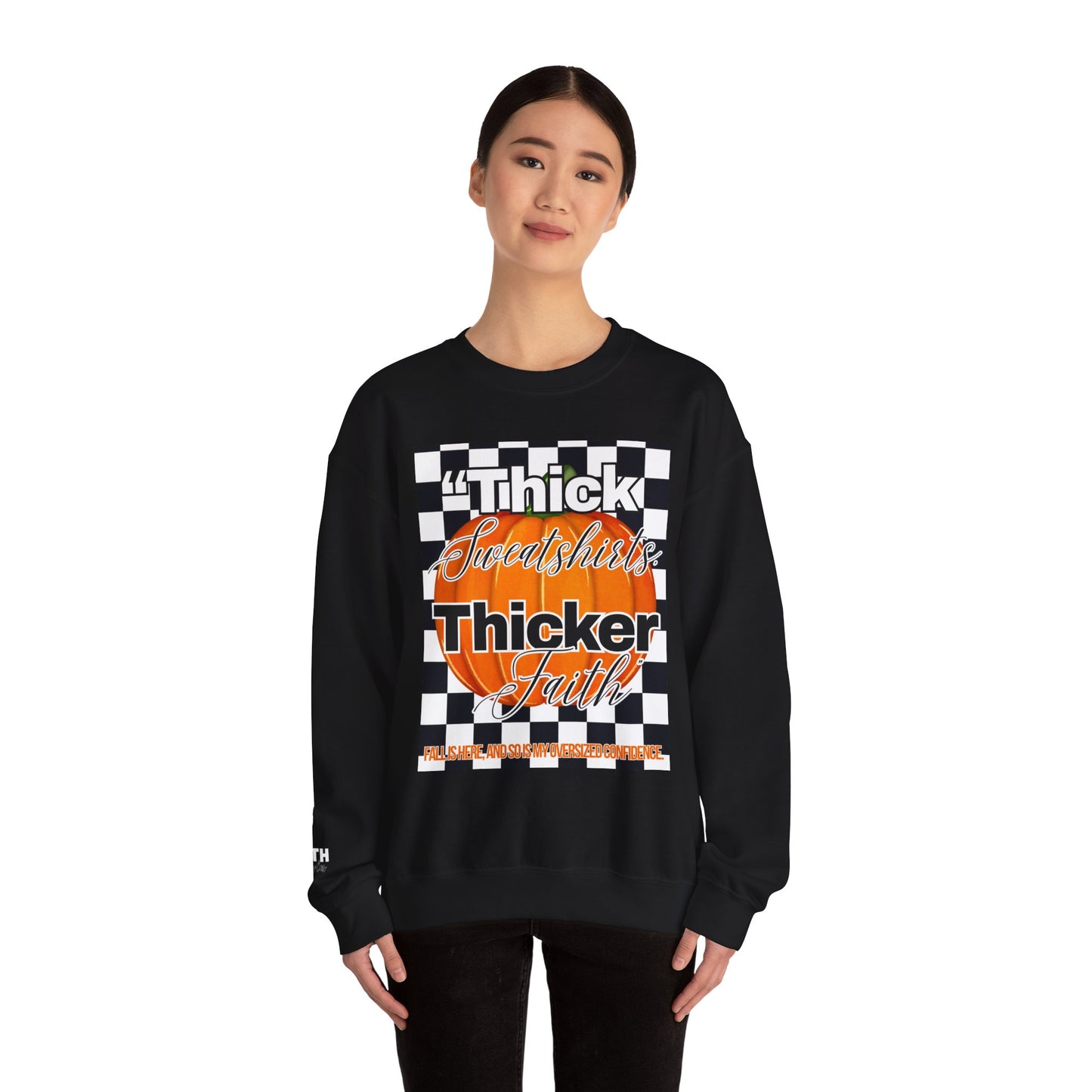 FaithStyles Thick Sweatshirts Pumpkin, Unisex Graphic Sweatshirt, Crewneck Sweatshirt, Sports Apparel, Cozy Casual Wear