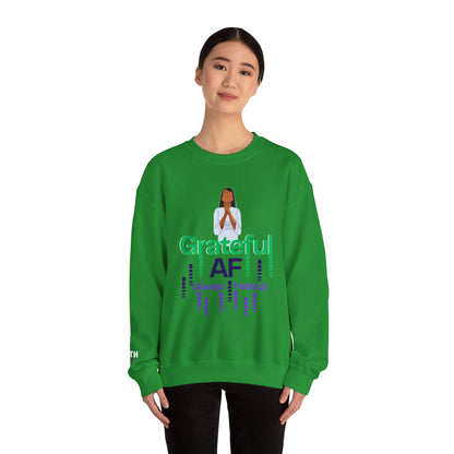 Women Grateful AF Crewneck Sweatshirt | Cozy Unisex Pullover for Thanksgiving, Gifts, and Everyday Wear