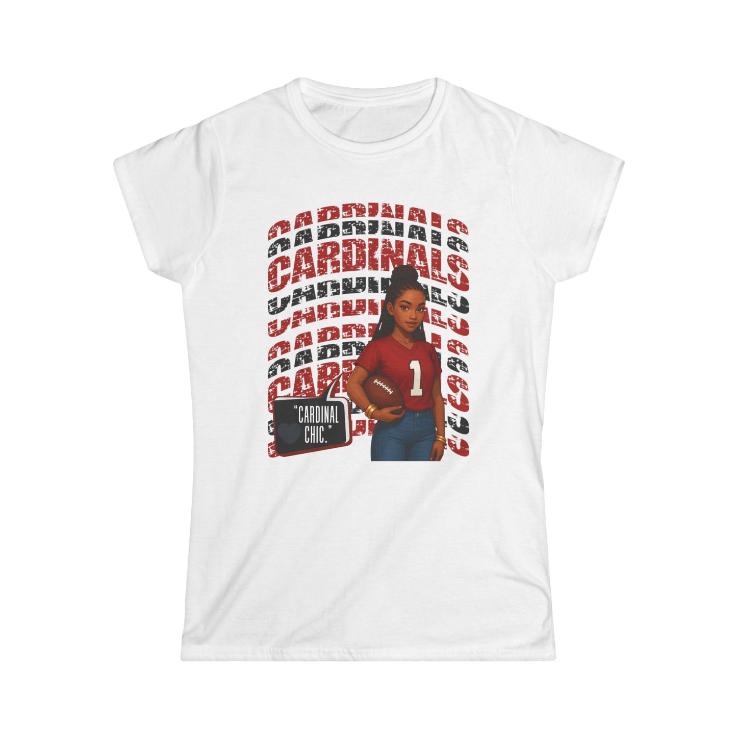 Cardinals Women's Softstyle Tee - Cheerful Sportswear, Gift for Fans, Casual Outfit for Game Days, Birthday, Football Game, Team Spirit