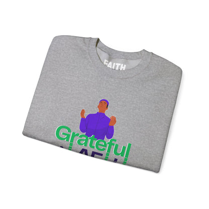 Male Grateful AF Unisex Crewneck Sweatshirt | Cozy Gift for Friends, Thanksgiving Apparel, Everyday Comfort, Gratitude Expression