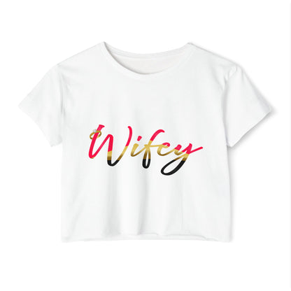Women's Festival Crop Top, Cute Wifey Top, Summer Crop Shirt, Boho Style Tee, Trendy Women's Apparel, Festival Outfit