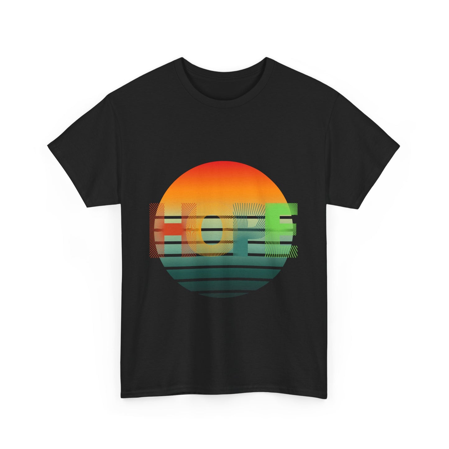 "HOPE" Sunset Vibes Unisex Cotton Tee, Summer T-Shirt, Gift for Him/Her, Casual Wear, Beach Day Outfit, Eco-Friendly Fashion