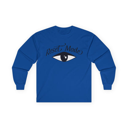 Reset Mode Long Sleeve Tee — Minimal Eye Graphic Spiritual Streetwear