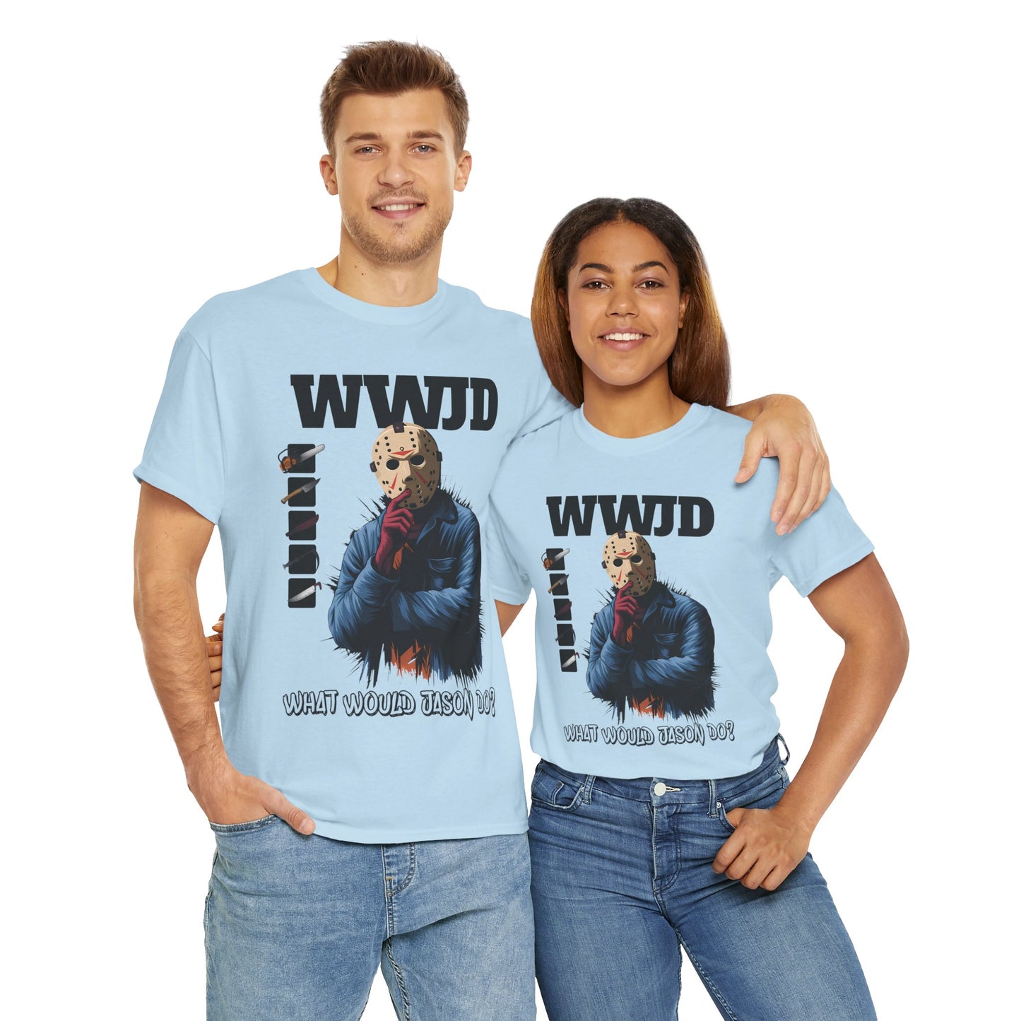 WWJD Unisex Heavy Cotton Tee, Graphic T-Shirt, Casual Wear, Gift for Him, Trendy Apparel, Statement Tee
