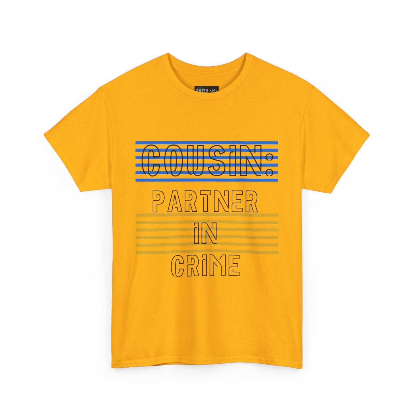 Cousins Partner in Crime Tee | Unisex Heavy Cotton T-Shirt for Family Gatherings, Cousin's Day, Gift for Cousins, Comfortable Casual Wear