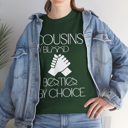 Cousins & Besties Tee, Unisex Heavy Cotton T-Shirt, Family Reunion Apparel, Friendship Gift, Casual Wear, Summer Style