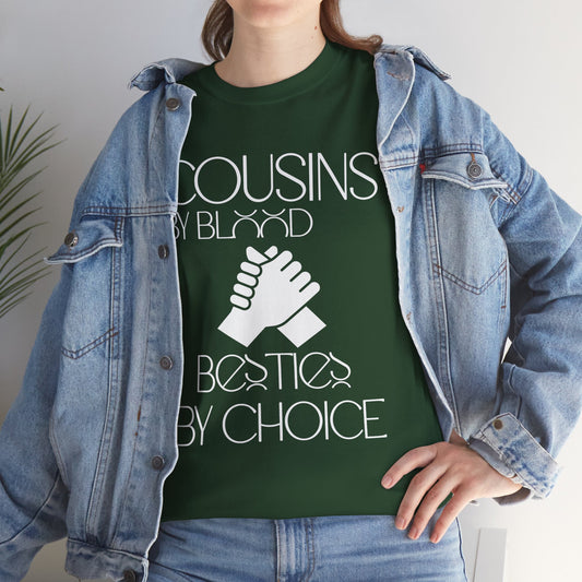Cousins & Besties Tee, Unisex Heavy Cotton T-Shirt, Family Reunion Apparel, Friendship Gift, Casual Wear, Summer Style