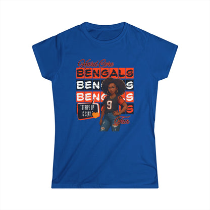 Hardcore Bengals Fan Women's Softstyle Tee, Game Day Shirt, Sports Apparel, Gift for Football Fans, Team Spirit Wear