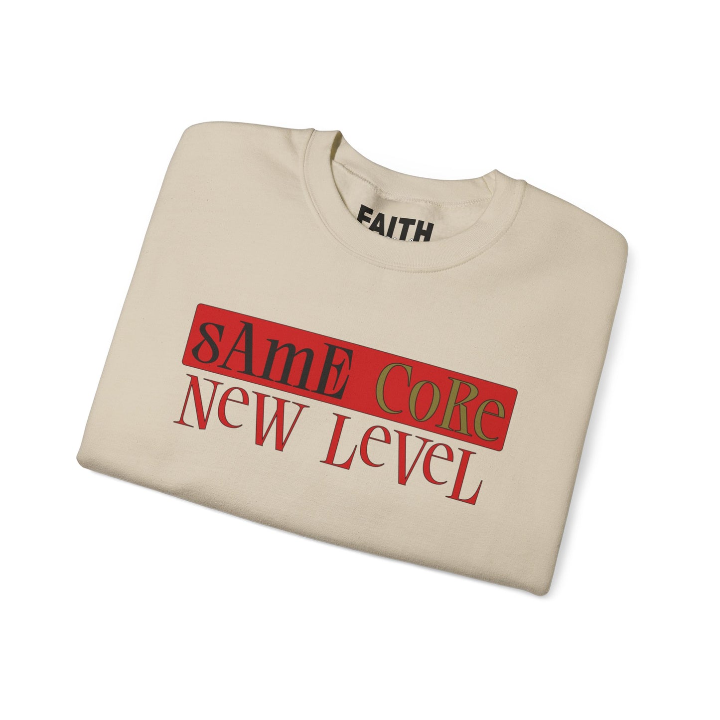 Crewneck Sweatshirt — "Same Core New Level" Graphic Pullover