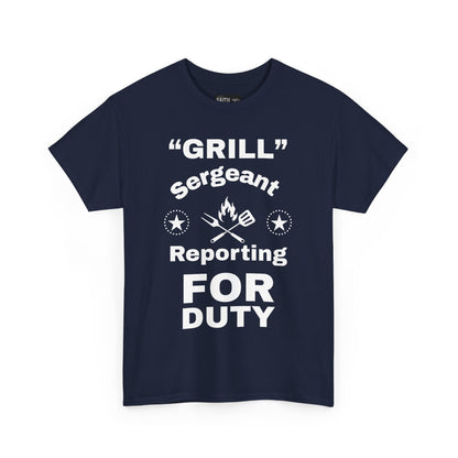 Grill Sergeant Tee - Perfect for BBQs, Father's Day Gift, Unisex Cotton T-Shirt, Outdoor Parties, Cooking Enthusiasts