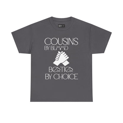 Cousins & Besties Tee, Unisex Heavy Cotton T-Shirt, Family Reunion Apparel, Friendship Gift, Casual Wear, Summer Style