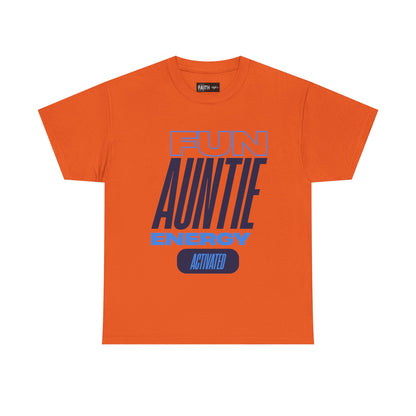 Fun Auntie Energy Activated Tee - Perfect Gift for Cool Aunts, Casual Wear, Gifting, Family Celebrations, Aunt's Day