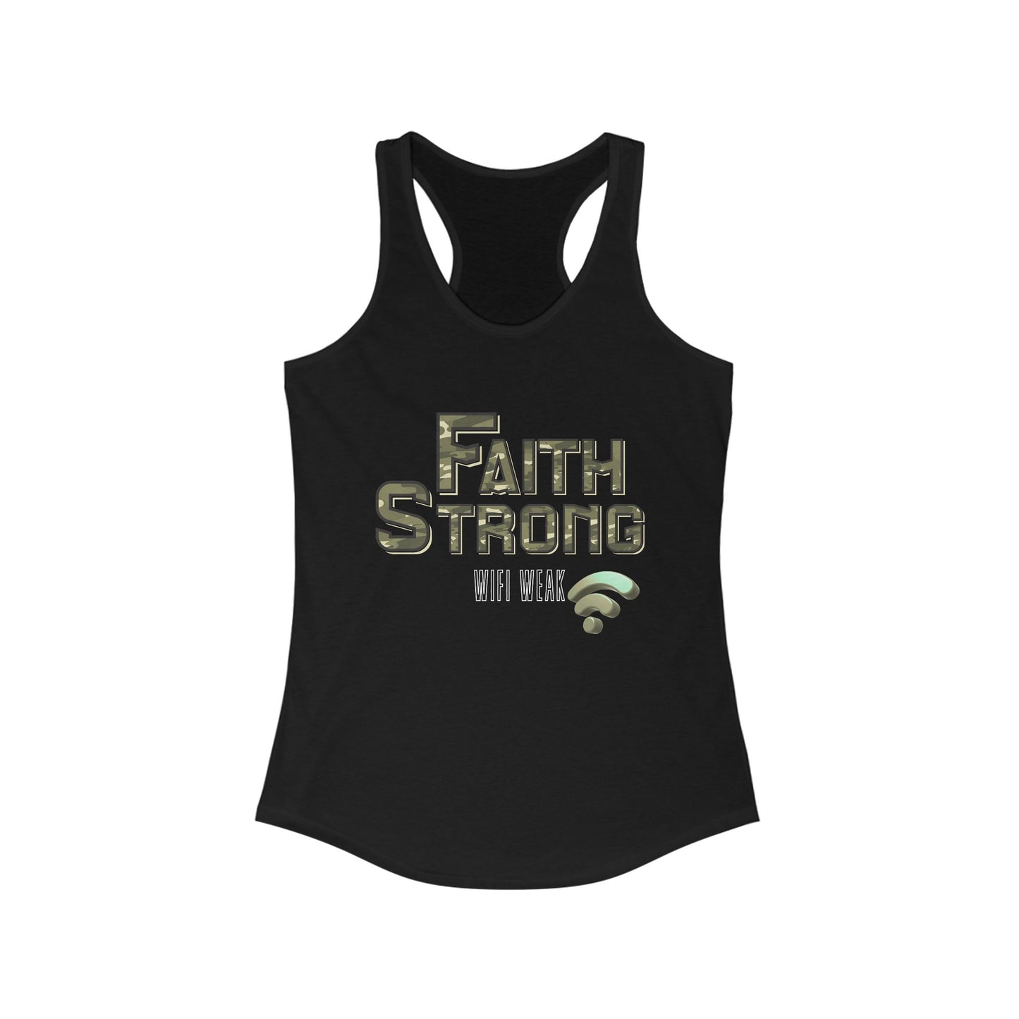 Faith Strong Women's Racerback Tank - Motivational Sleeveless Top, Fitness Apparel, Workout Gear, Spiritual Clothing, Gifts for Her