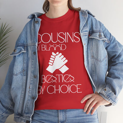 Cousins & Besties Tee, Unisex Heavy Cotton T-Shirt, Family Reunion Apparel, Friendship Gift, Casual Wear, Summer Style