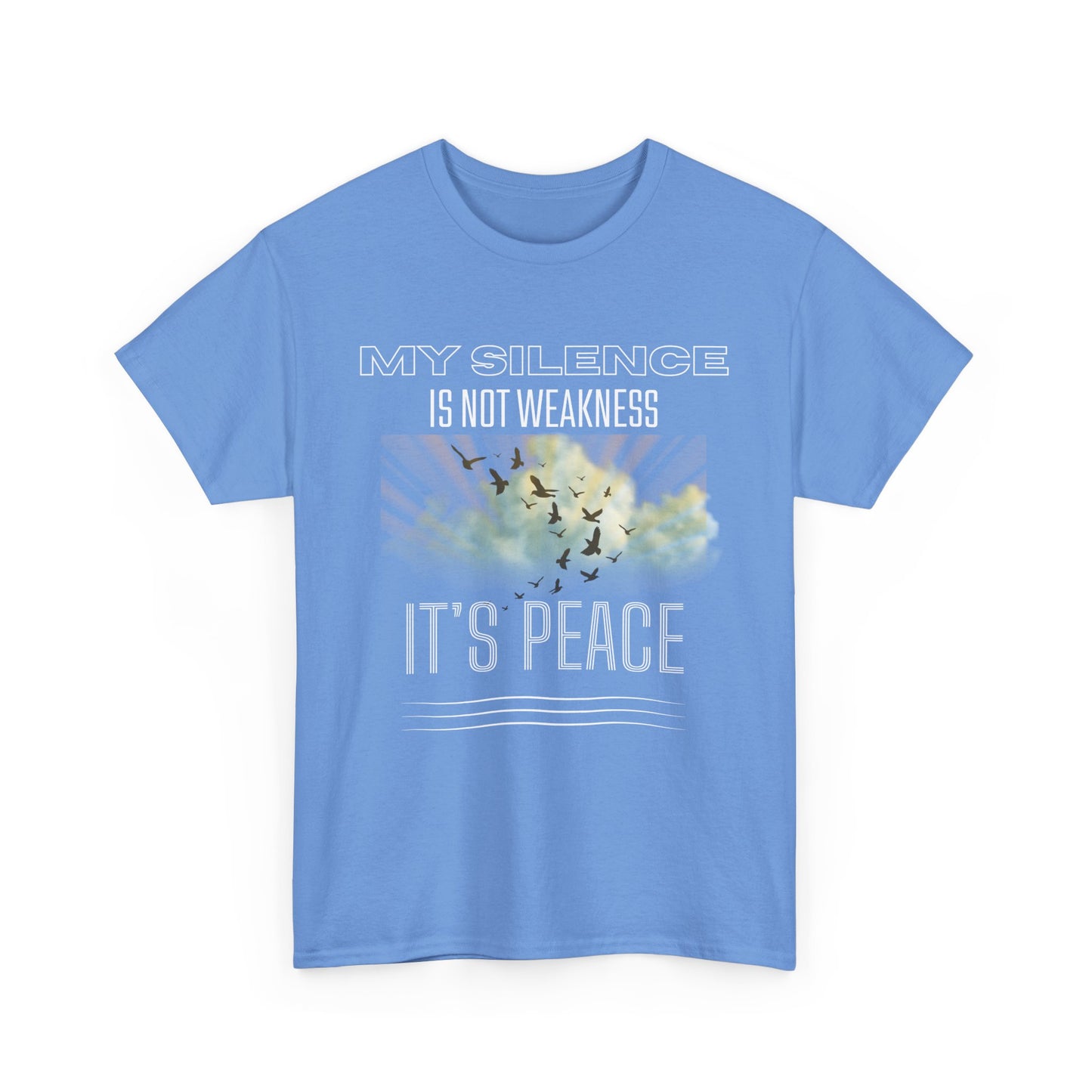 Male Heavy Cotton Tee - "My Silence is Not Weakness, It's Peace" - Inspirational Gift for Mindfulness, Self-Care, and Peace Lovers, [...]